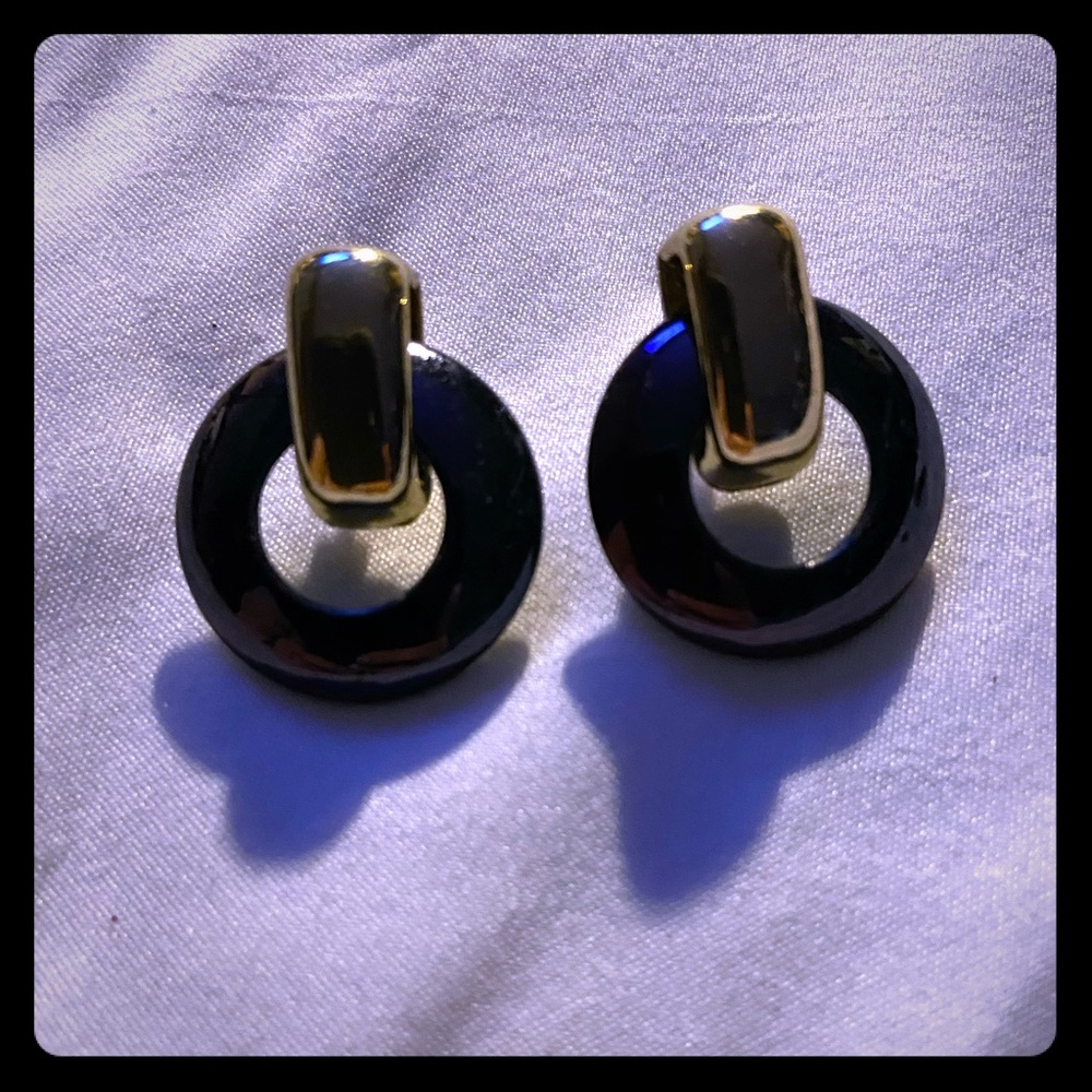Pewter and gold earrings